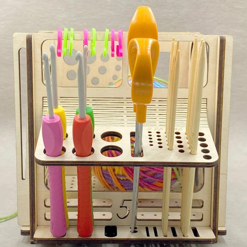 Универсальная деревянная миска для пряжи, органайзер для вязания крючком, держатель для хранения, деревянный диспенсер для пряжи «сделай сам», миска для вязания крючком, мотки