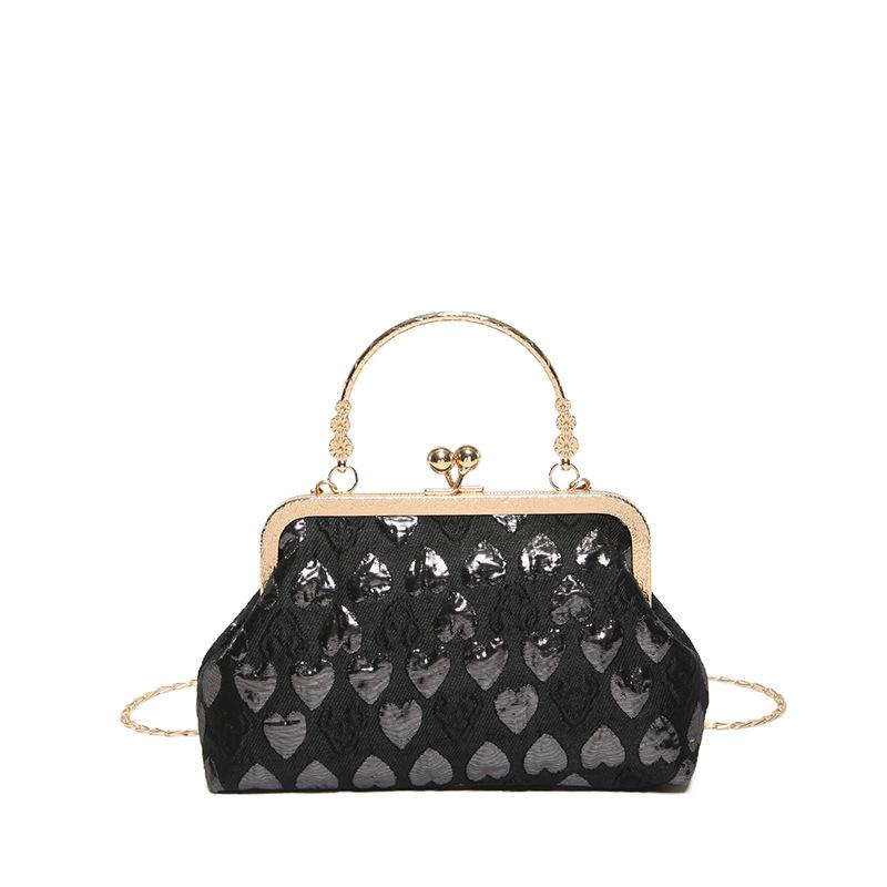 Korean Version of Chain Bag for Women's Trendy New Style of Texture Fashionable Elegant Clip Bag Versatile Dinner Bag