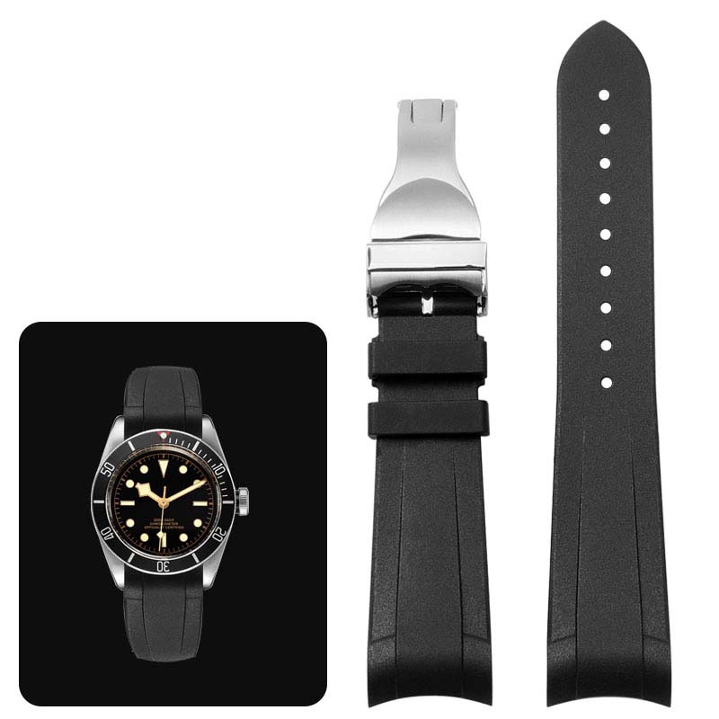 Классический высококачественный резиновый ремешок для часов Tudor Black Bay GMT с застежкой-молнией, черный, синий, красный, 22 мм