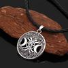 Triple Moon Goddess Wicca Viking Pentagram Magic Amulet Necklace Women Tree Moon Necklaces Pendants Vintage Jewelry