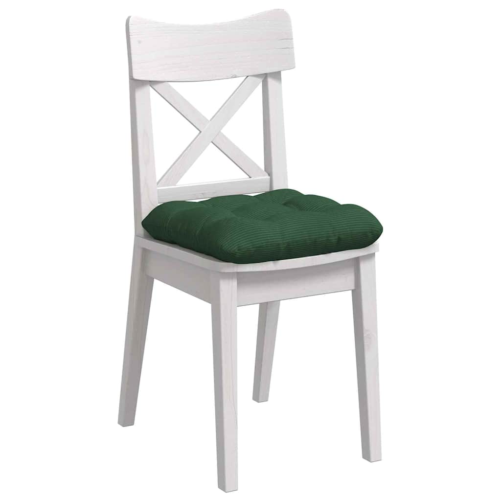 Seat Cushions 4 pcs Dark Green 40 x 40 cm Corduroy Fabric