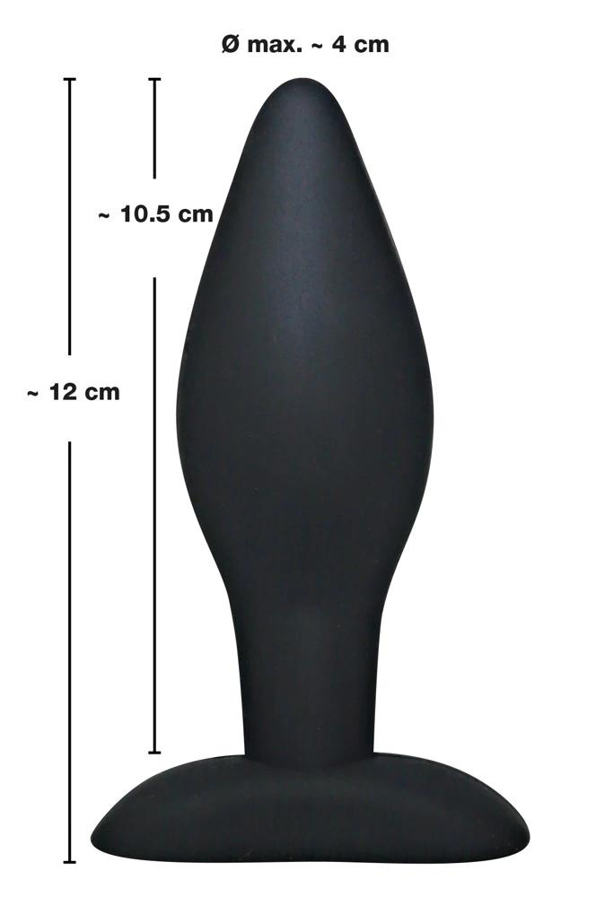 Silicone Anal Plug Large (12cm) - Black Velvets