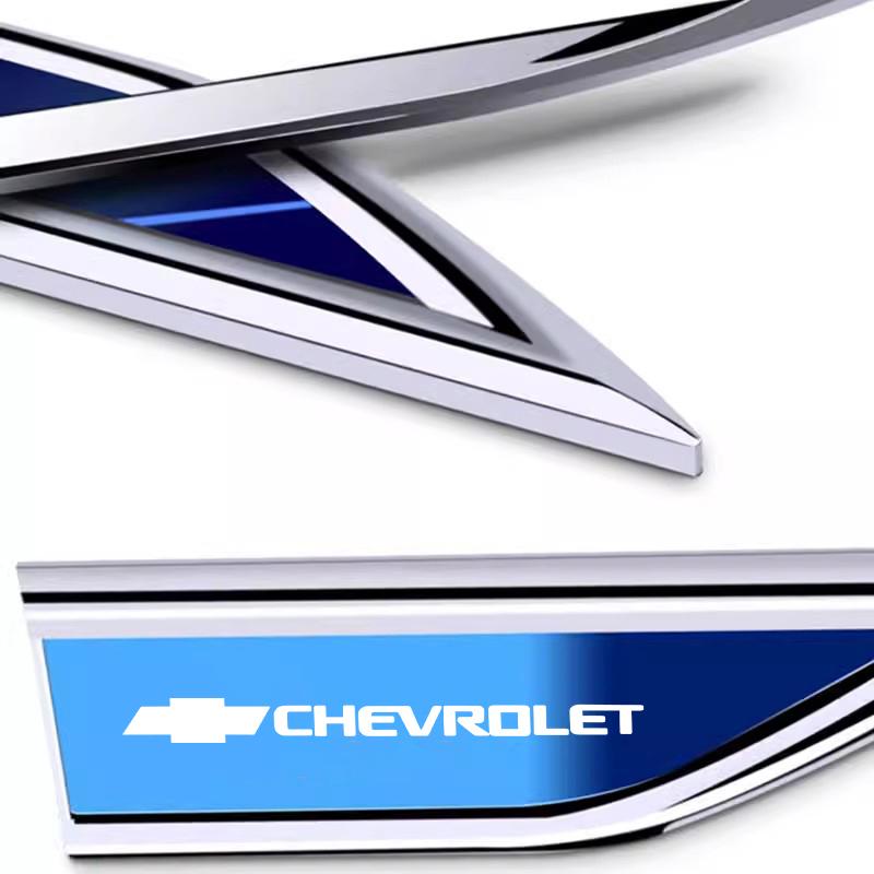 AABHM1 2Pcs 3D Metal Sticker Car Body Emblem Decoration Decals For Chevrolet Cruze Spark Captiva Suburban Camaro Malibu Silverado