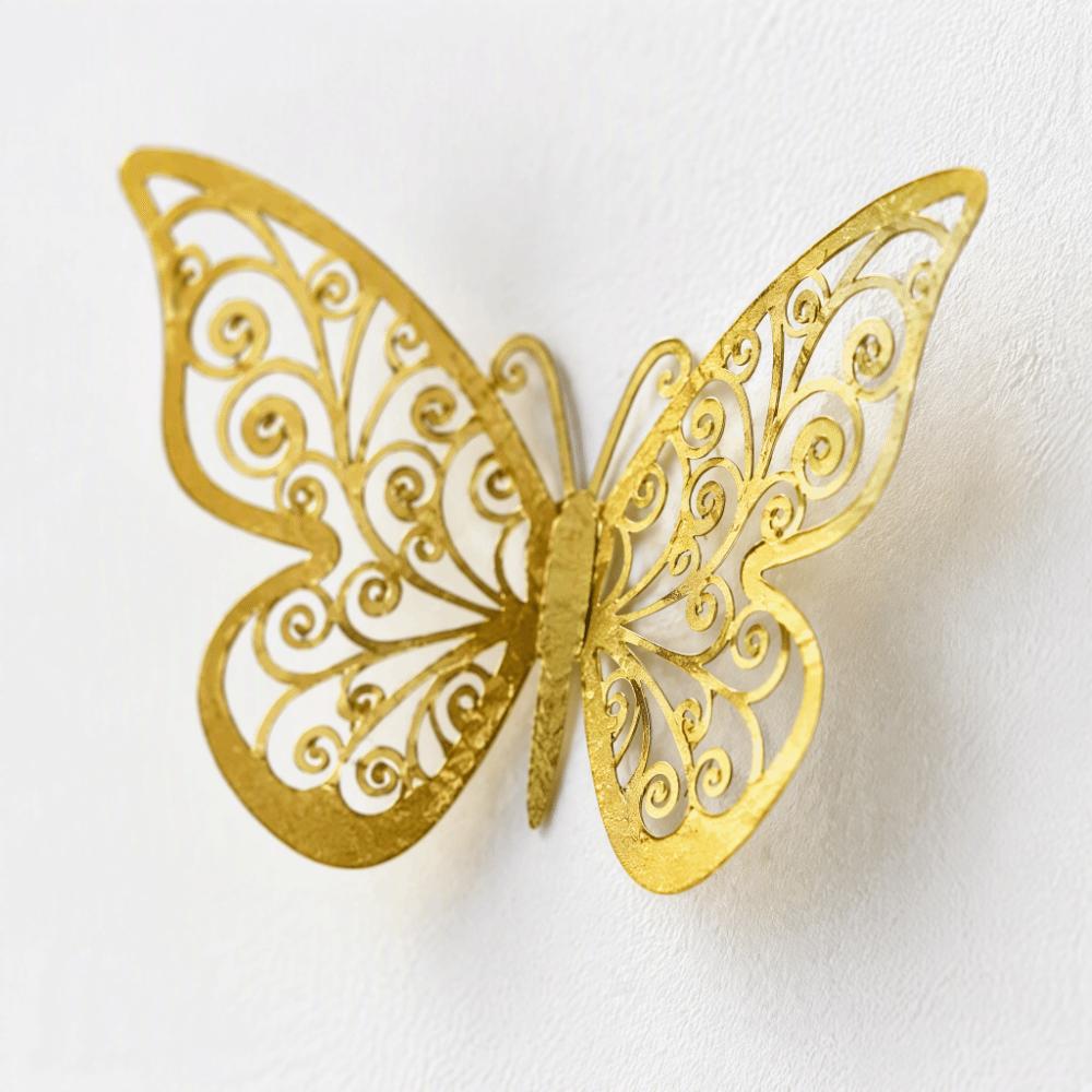 72Pcs Easy Cleaning Butterfly Wall Stickers Hollow Design 3D Butterfly Wall Decor Home Decor