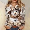 Long Sleeve Shirts For Women Cute Print Graphic Tees Blouses Casual Plus Size Basic Tops Pullover Christmas