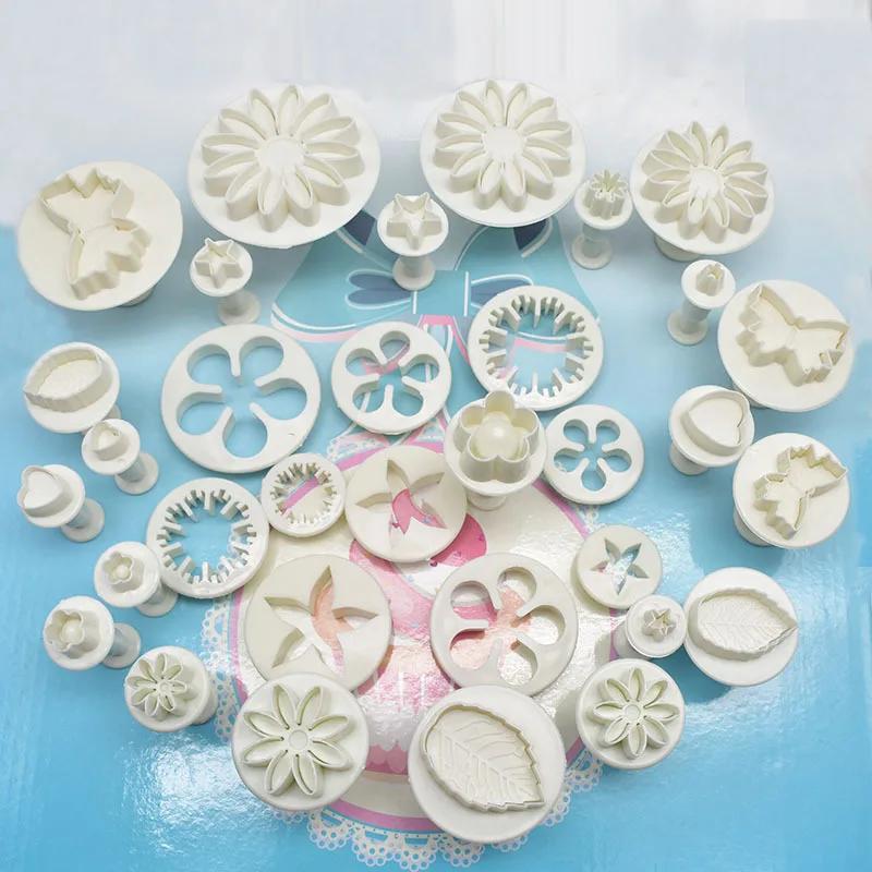 33PCS/ Set Plunger Cutters Fondant Cutter Cake Cookie Biscuit Mold DIY 3D Decorating Tools Baking Supplies Biscuit Mould