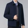 Winter Removable Down-lined Cashmere Jacket for Middle-aged Men, Casual Woolen Short Coat, Dad Lapel Jacket