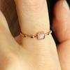 UNI.J Square Stone & Garnet Rose Gold Ring Ir263