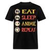 Футболка Eat Sleep Anime Repeat Смешная футболка для любителей аниме Подарок Футболка размер S-6XL