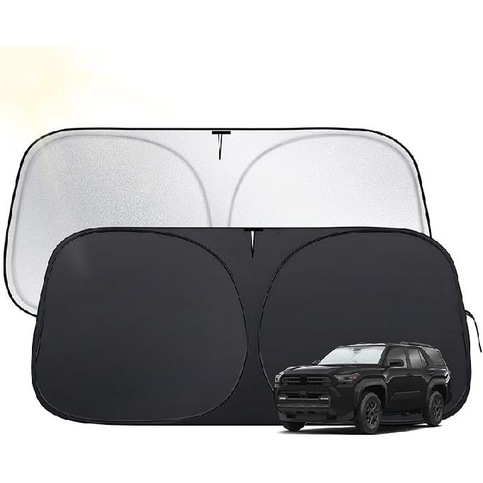 Солнцезащитный козырек на лобовое стекло для Toyota 4Runner 2010-2025, Подходящие автомобильные солнцезащитные козырьки из ткани 420D и складной проволокой с памятью, Солнцезащитный козырек для лобового стекла автомобиля