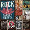 Vintage MusicTin Sign Rock Poster Plaque Metal Retro Wall Art Decoration Sticker for Bar Pub Man Cave Iron Painting
