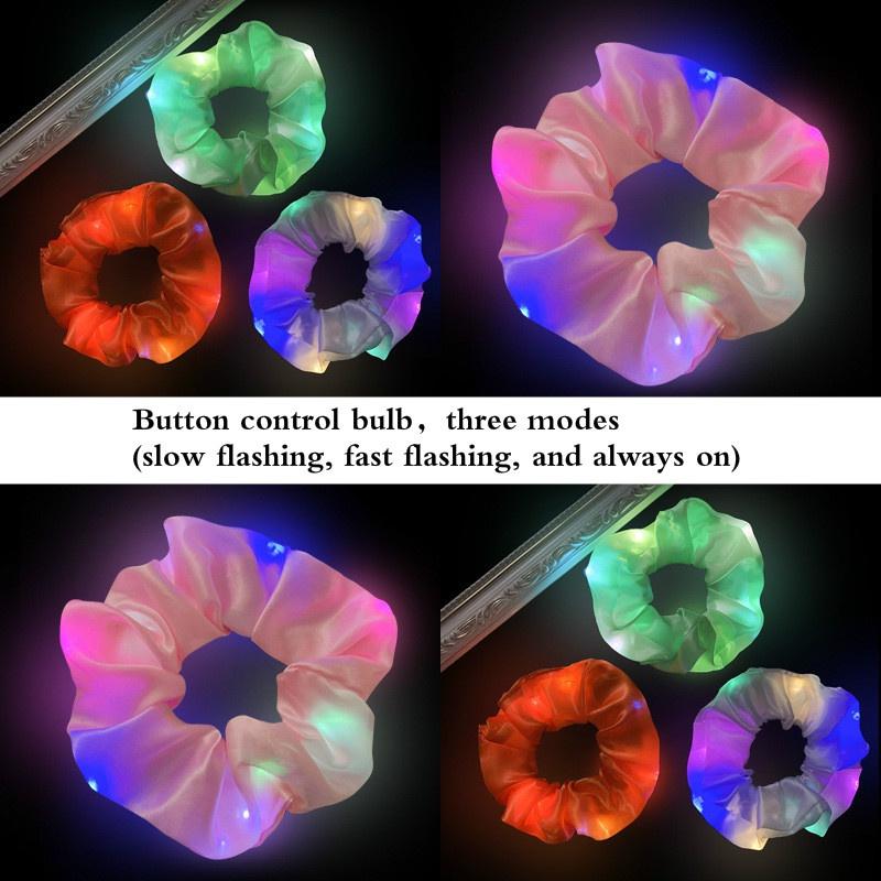 Светящиеся разноцветные LED резинки для волос для посетителей вечеринок