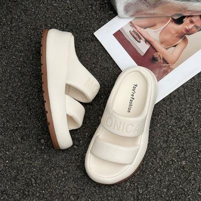 Пышный сырный маффин мягкая подошва одним словом женские летние новые модные верхняя одежда повседневные толстая подошва увеличивающие рост крутые шлепанцы