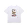 Футболка с коротким рукавом и круглым вырезом с принтом динозавра и скейтборда в мультяшном стиле в американском стиле унисекс, белая VN0A5F33WHT