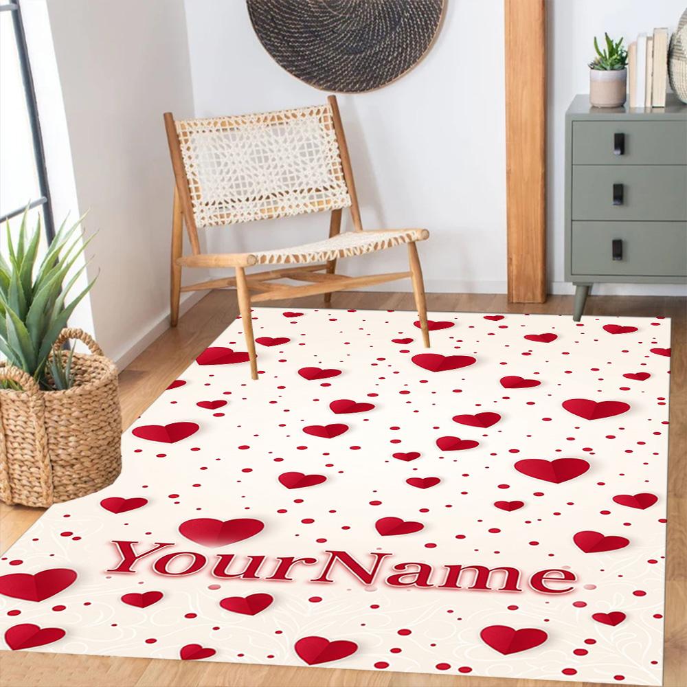 Rose Personalized Name Area Rug Suitable for Living Rooms Dormitory Bedrooms Decorate room Anti-slip Rug Office home decor