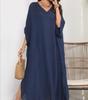 Плюс размер Женское Летнее Повседневное Праздничное Пляжное Платье Купальники Сплошной Свободный Пляжная Одежда Женский V-образный Вырез Половина Рукава Платье