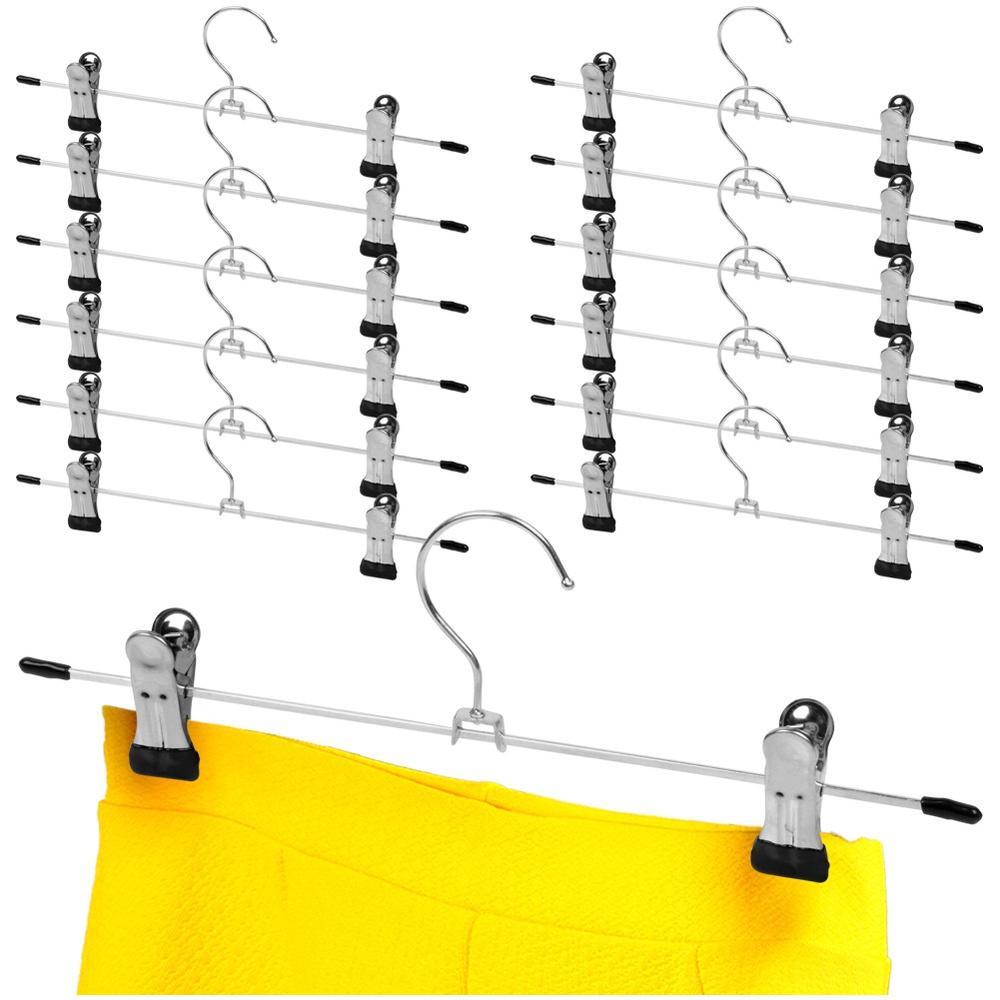Metal Trouser Hanger With Clips, 12 Pcs.