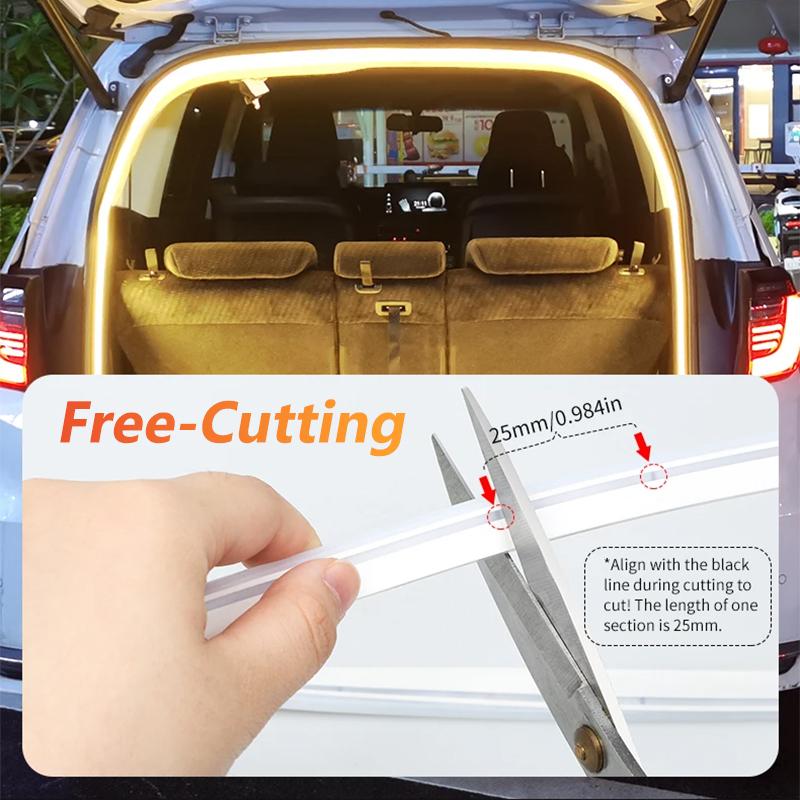400CM Dynamic Trunk Flow Light for SUV/MPV PVC Flexible Car Scanning Flowing Light Strip Led Decorative Lamp Universal for 12V