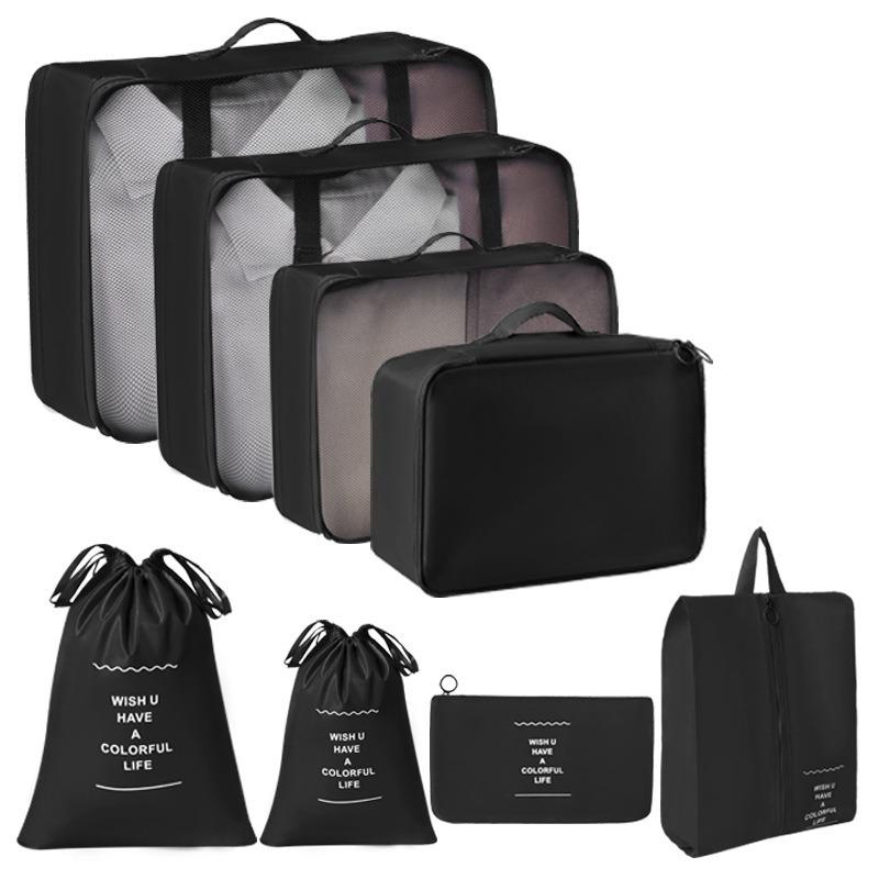Travel Storage Bag Set - 7-Piece Multi-functional Compartment Bags for Clothes & Cosmetics