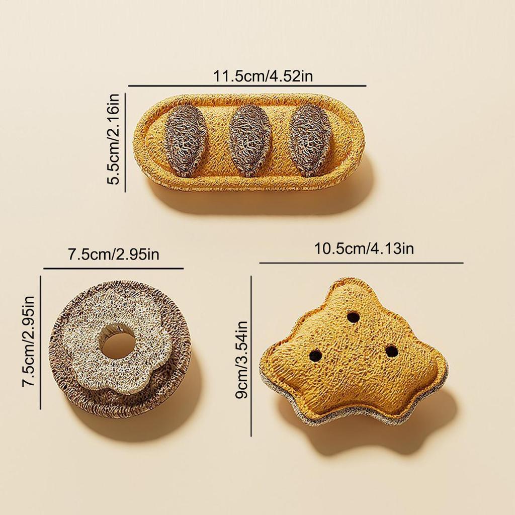 Игрушки для прорезывания зубов у котят, очистка зубов, обогащение, 3 штуки, форма хлеба, игрушки для кусания кошек для умственной стимуляции, тренировка жевания