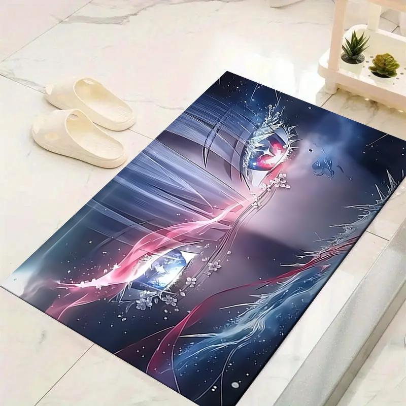 1Pc Ethereal Eyes Space Rug, Office Carpet Indoor Outdoor Doormat, Non-Slip, Comfortable, Living, Christmas Halloween, Xmas Gift Y1766