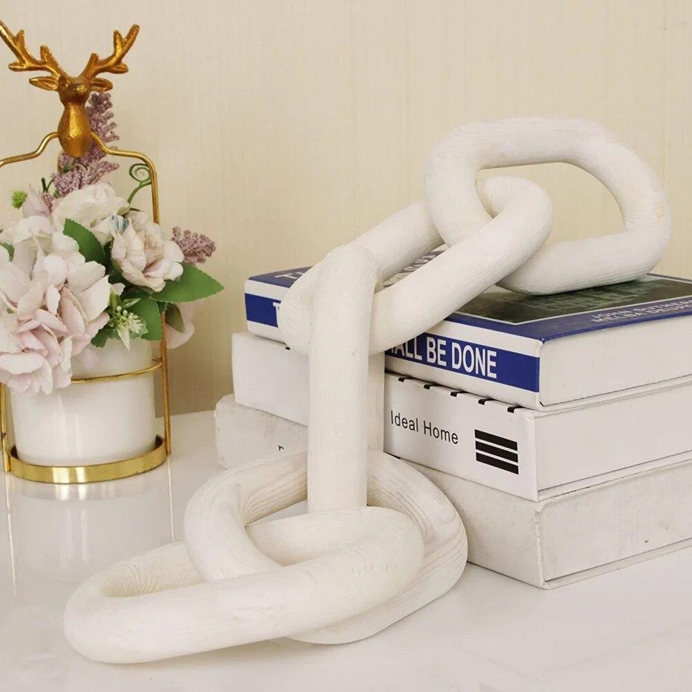 Wood Chain Link Decor Wood Decor Hand Carved Decorative Wood Chain Wind Chimes Hanging Decorations