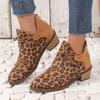 New Style Design Leopard Print Women's Boots Autumn Winter Pointed Toe Luxury Boots Low Heel Non Slip Casual Female Ankle Boots