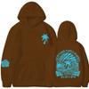 Womens Drop Shoulder Hoodie With Sunset Print Loose Fit Casual Sweatshirt 2025