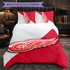 Detroit Red Wings Pattern Microfiber 3Pcs Bedding Set Decor Duvet Cover Set For Bedroom Home Use