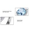 Gica Gema Real 925 Sterling Silver Rings For Women Gemstone Aquamarine Sky Blue Topaz Ring Cushion Romantic Gift Engagement Jewelry