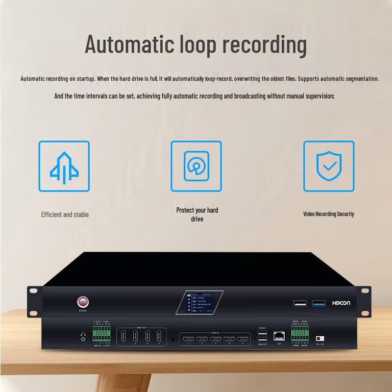 Хост для записи видеоконференций HDCON 2.5K HD с 5 входами HDMI, 4 выходами HDMI, накопителем 2 ТБ (Китайская версия)