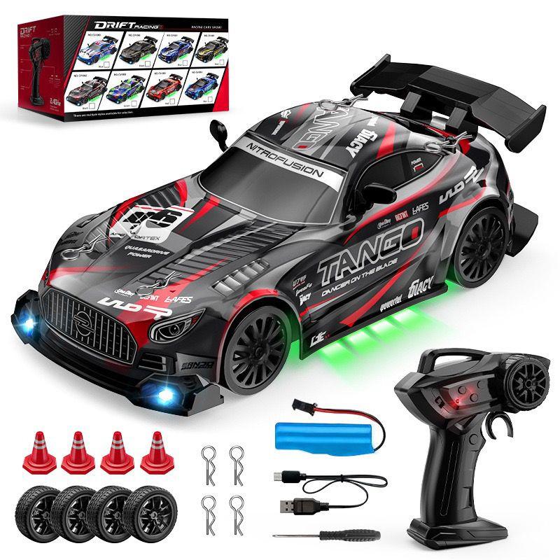 1/24 Scale Remote Control Drift Car 4WD Racing Vehicle High Speed LED Lights Kids Toys Multiplayer Game Gifts For Boys