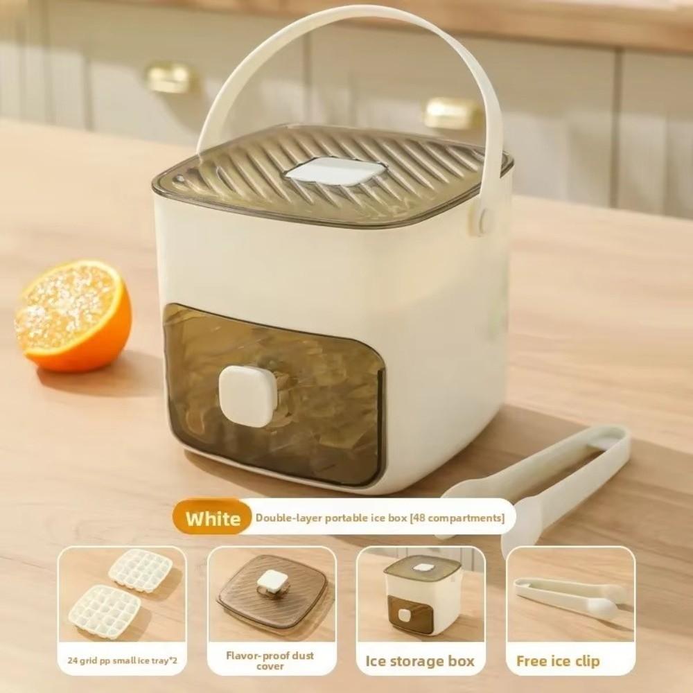 50 Grids Ice Cube Mold Large Capacity Ice Cube Box Durable Ice Cube Maker Refrigerator Storage