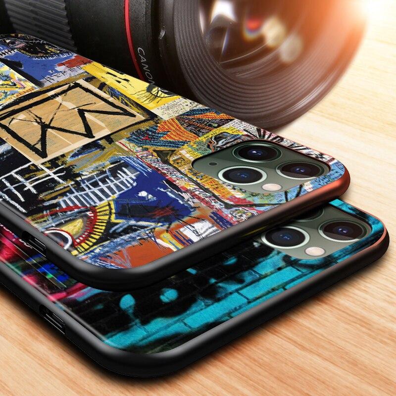 Мягкий черный чехол для телефона Jean Michel Basquiat Art Graffiti для Apple iPhone 13 12 11 SE XS XR X 7 8 6 5 S mini Plus Pro MAX 2020