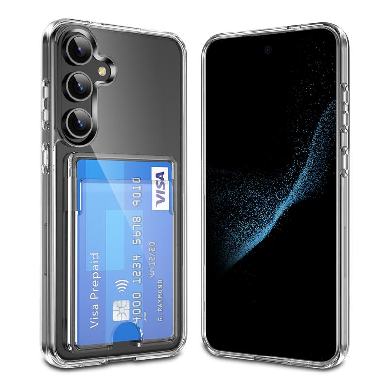 Чехол для Samsung S24 S25 Ultra с отделениями для карт Кошелек Прозрачный чехол для Galaxy Note 20 S21 S22 S23 S24 Ultra Plus Прозрачная жесткая крышка