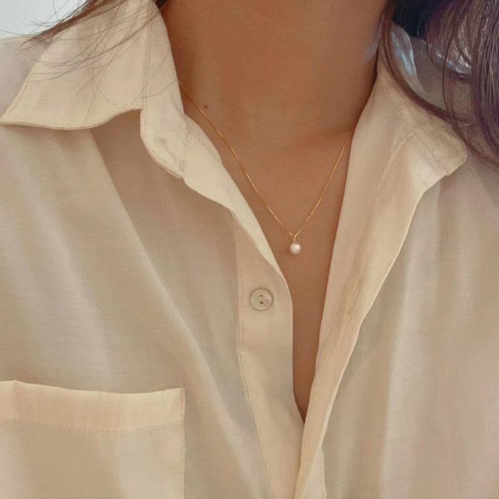 Pendant Sweet Temperament Fashion Necklace Clavicle Choker Korean Style Necklace Pearl Necklace