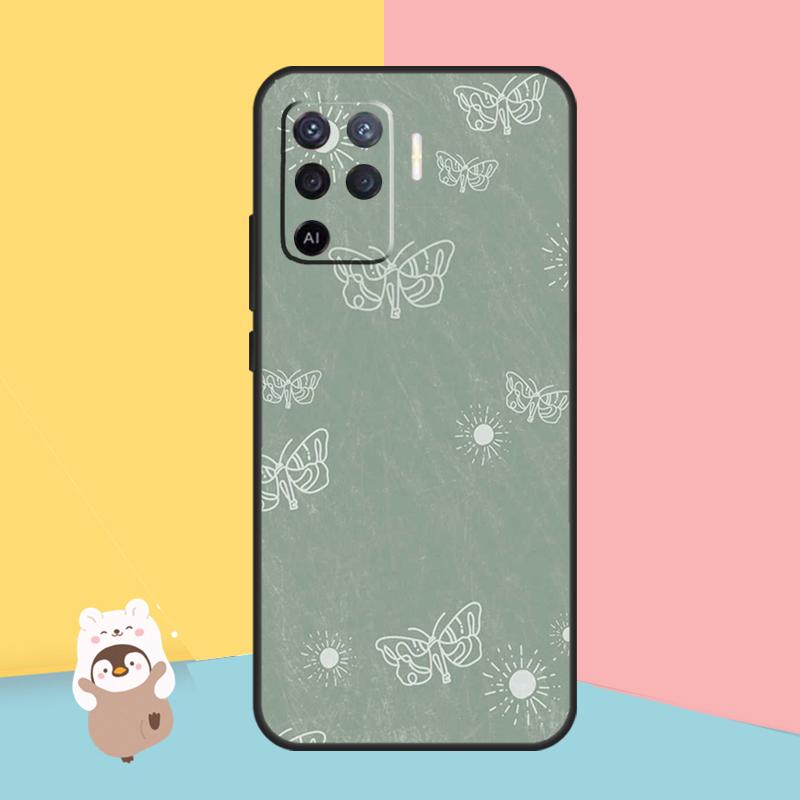 Эстетический зеленый чехол Sage Green для OPPO A94 A74 A54 A53S A53 A31 A5 A9 2020 A52 A72 A83 A91 A93 A1K A15 A16