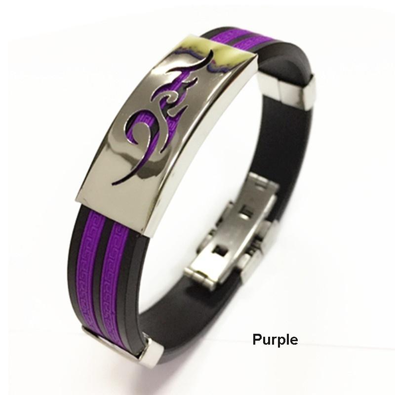 Мужская мода регулируемые браслеты из нержавеющей стали силикона с пламенем пряжка манжета браслеты рождественские подарки