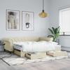 VidaXL Daybed with Trundle and Drawers Cream 90x200 Cm Faux Leather 3197733
