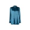 SS23 Solid Satin Zip Pocket Long Sleeve Shirt Women Shirts Blue IA1445