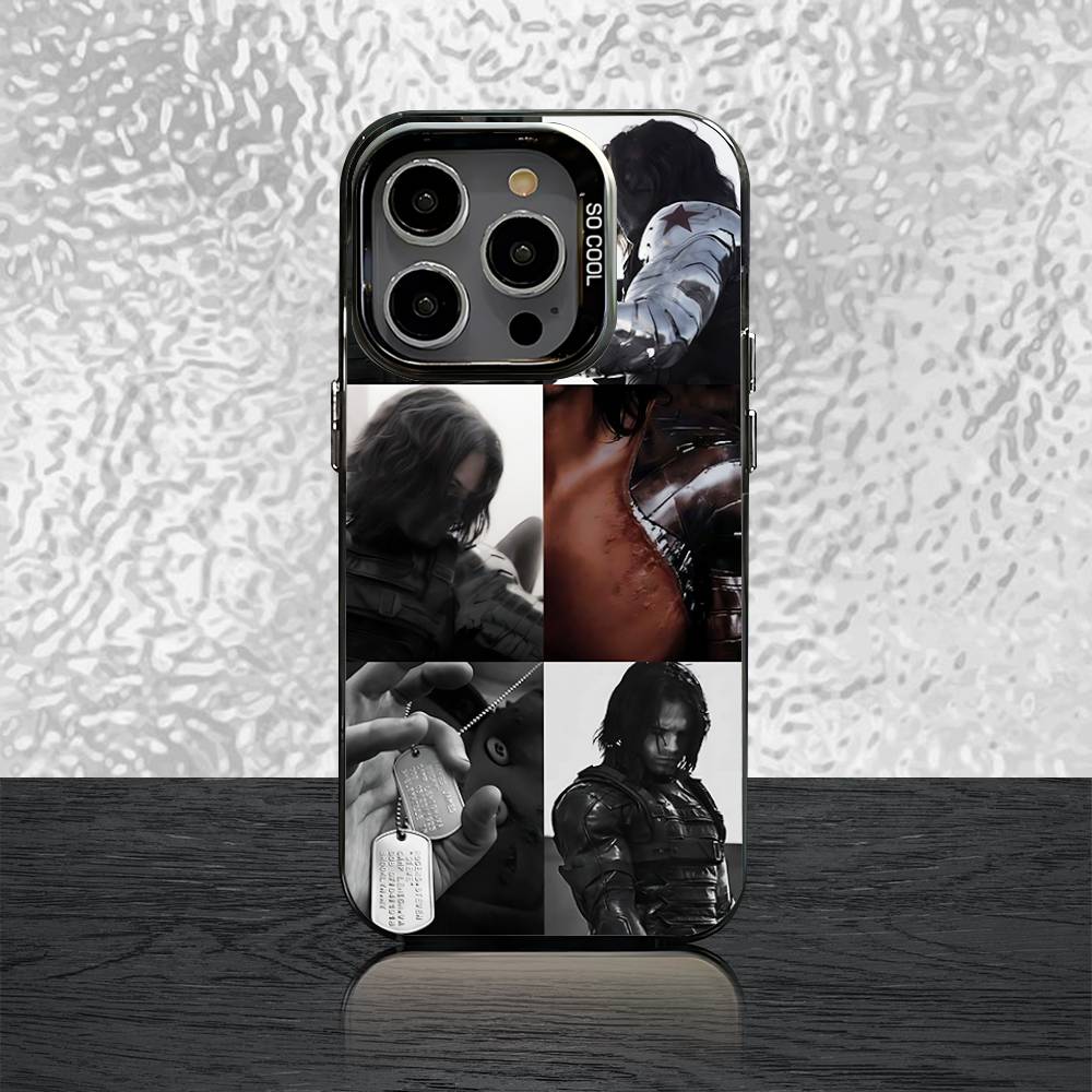 Чехол для телефона Себастьян Баки Барнс Для iPhone 16,15,14,13,12,11,Pro,Max,Plus,Mini,SE Черный Конфетный Матовый Ударопрочный Чехол