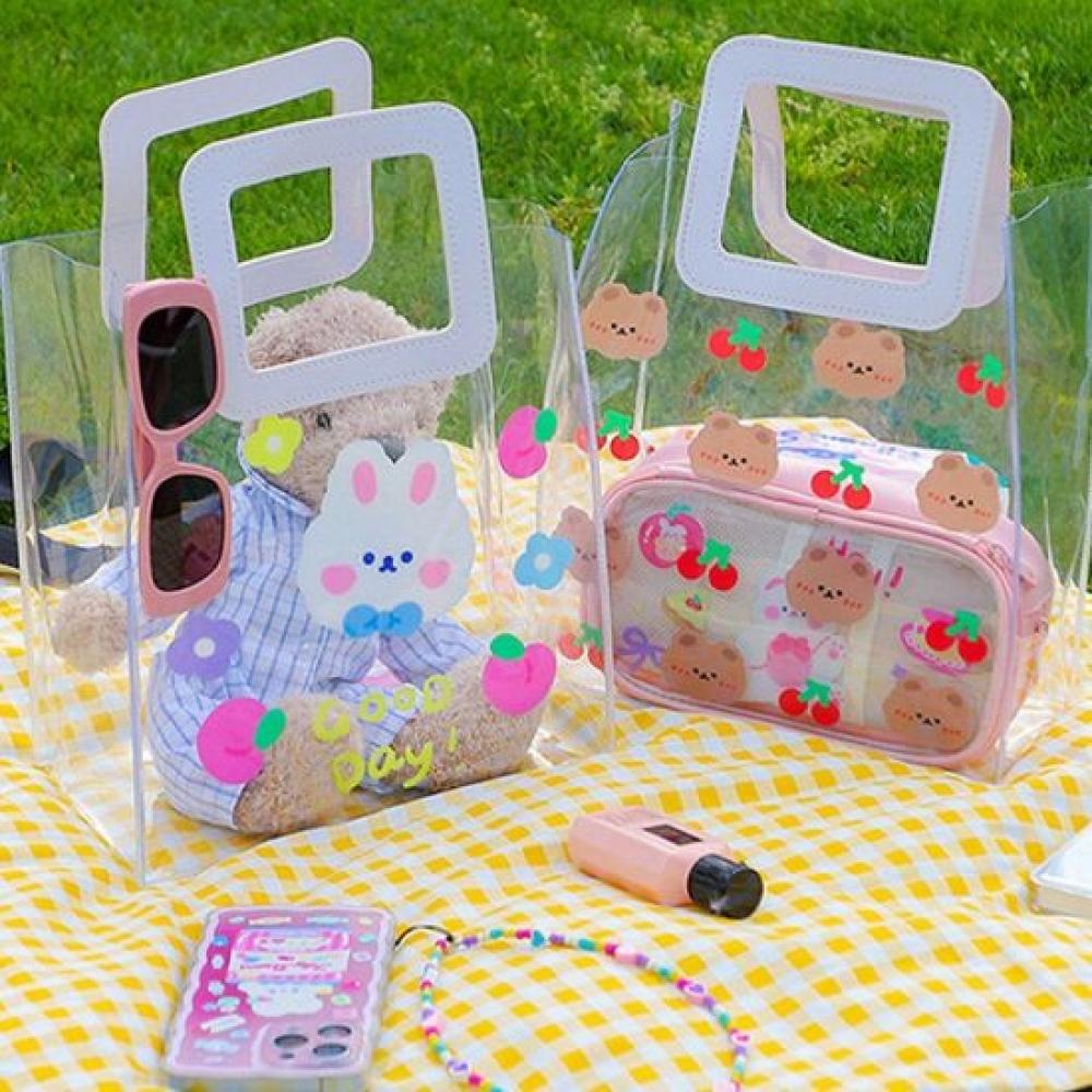 Shop Women Cute Character Transparent Beach Tote Bag Water Play Won wBag Wc5b