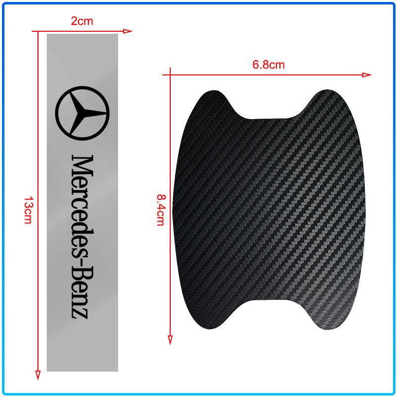 AABIG1 Car Door Sticker Carbon Fiber Scratches Auto Handle Protection Film Emblem For Mercedes Benz W205 W177 W212 W213 W221 W220 W176