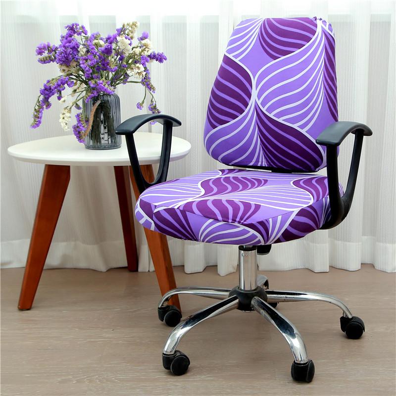 Printed Stretch Split Seat Cover Universal Computer Sectional Chair Covers Home Decor Rotating Lift Office Chair Protectors