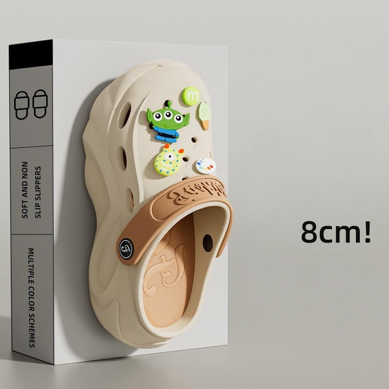 Разноцветные массивные сабо на платформе для женщин, лето 2024, пляжные сандалии с мягкой толстой подошвой, женские нескользящие тапочки на танкетке из ЭВА