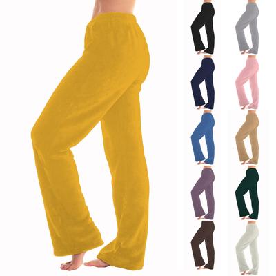 Женские однотонные брюки с принтом, повседневные брюки из плюша