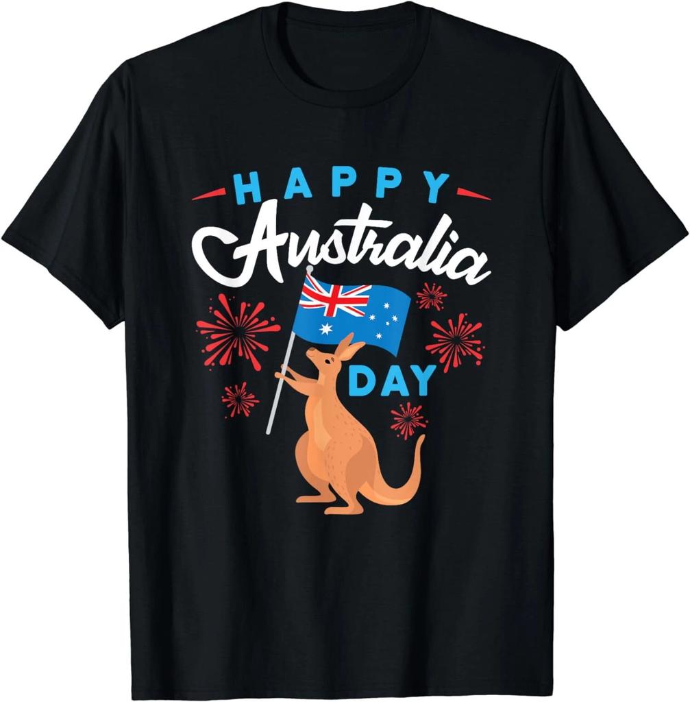 Happy Australia Day Kangaroo Australia Flag Down Under T-Shirt