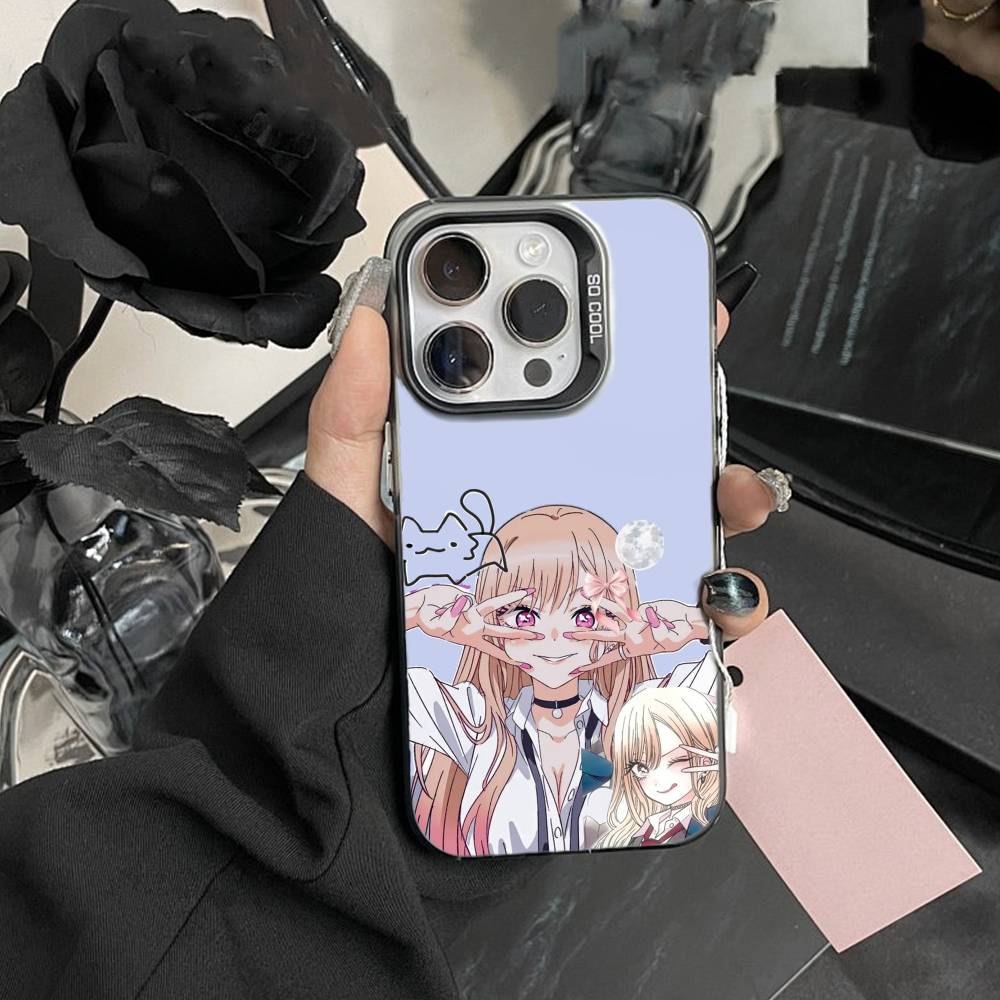 Чехол для телефона T-Darling Марин Китагава, красочный, серебристый, для iPhone 16 17 15 14 12 13 Pro Max, черный цвет, противоударный