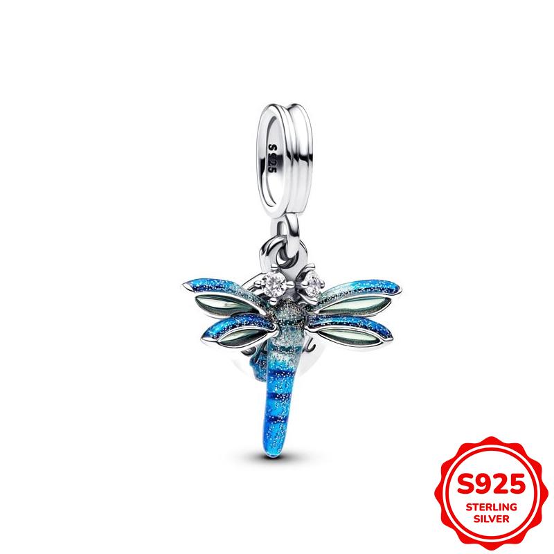 Originals Blue Dragonfly And Bird Pendant Charm Beads Fits 3Mm Bracelets Necklace For Women Luxury Diy Jewelry Making Gifts