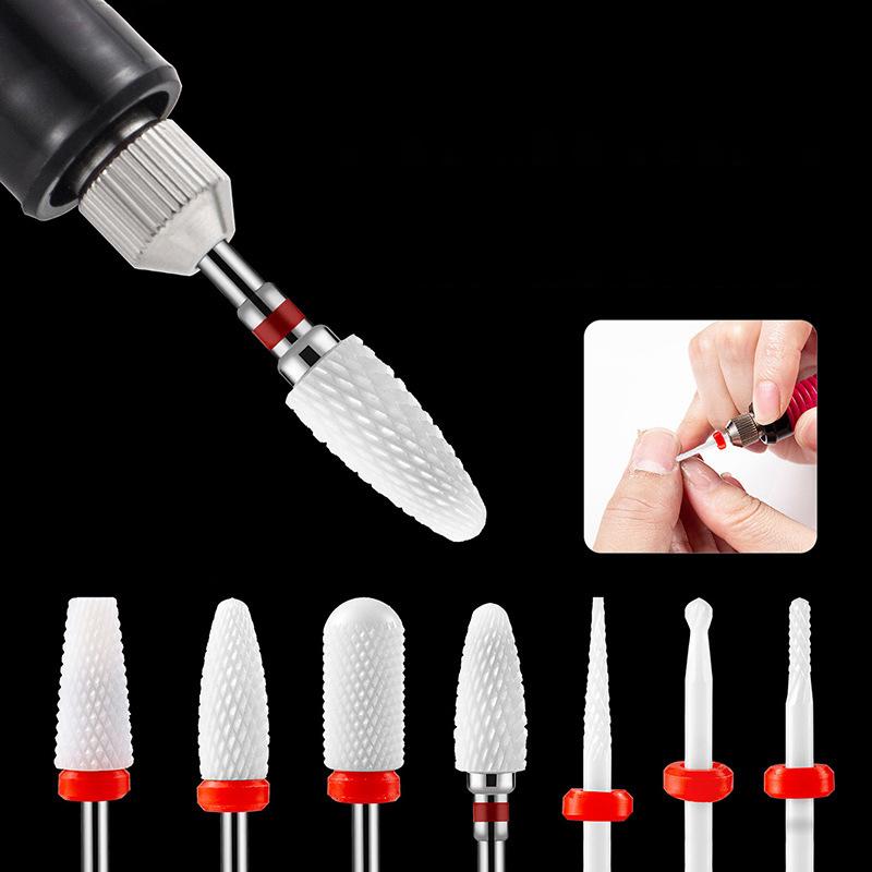 1Pc Ceramic Tungsten Nail Drill Bits File For Electric Manicure Machine Tool